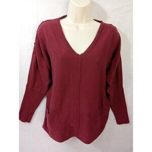 Sojo Women Burgundy Blouse Large Pockets‎
